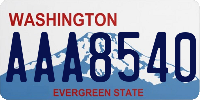 WA license plate AAA8540