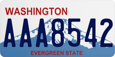 WA license plate AAA8542