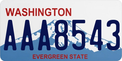 WA license plate AAA8543