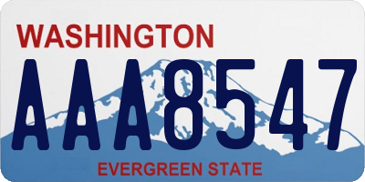 WA license plate AAA8547