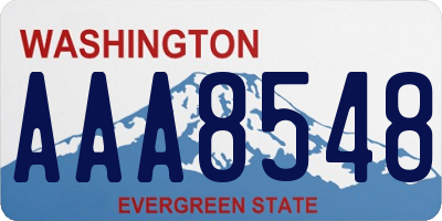 WA license plate AAA8548