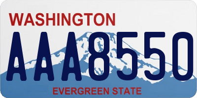 WA license plate AAA8550
