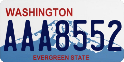 WA license plate AAA8552