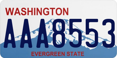 WA license plate AAA8553