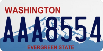 WA license plate AAA8554