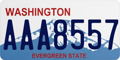 WA license plate AAA8557