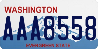 WA license plate AAA8558