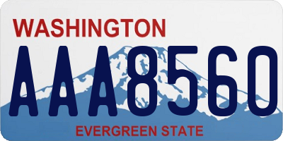 WA license plate AAA8560