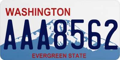 WA license plate AAA8562