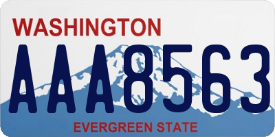 WA license plate AAA8563