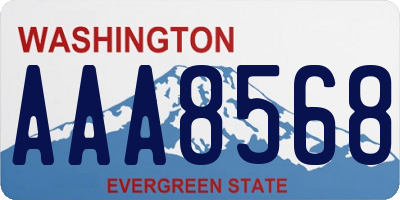 WA license plate AAA8568