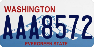 WA license plate AAA8572