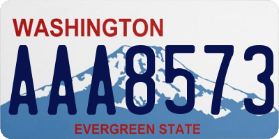 WA license plate AAA8573