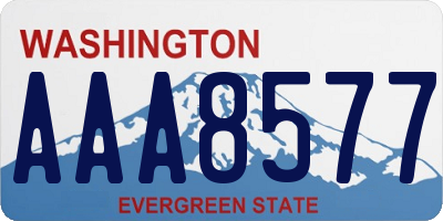 WA license plate AAA8577