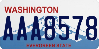 WA license plate AAA8578