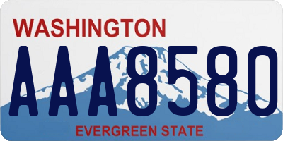 WA license plate AAA8580