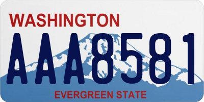 WA license plate AAA8581