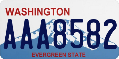 WA license plate AAA8582