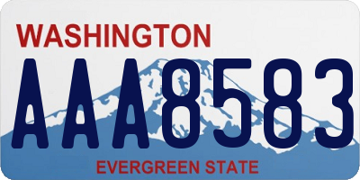 WA license plate AAA8583