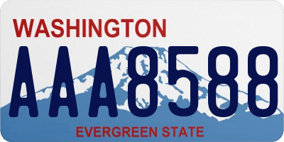 WA license plate AAA8588