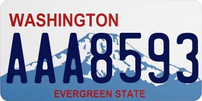 WA license plate AAA8593