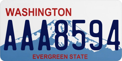 WA license plate AAA8594