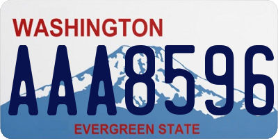 WA license plate AAA8596