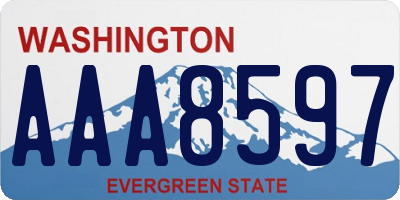 WA license plate AAA8597