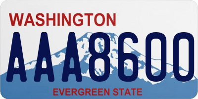 WA license plate AAA8600