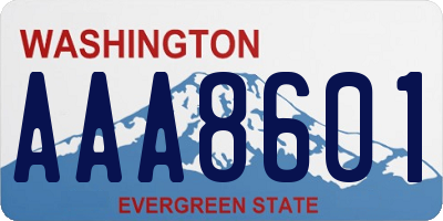 WA license plate AAA8601