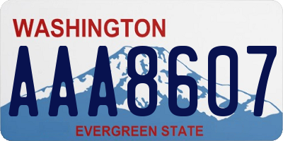 WA license plate AAA8607