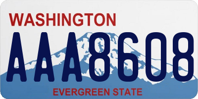 WA license plate AAA8608