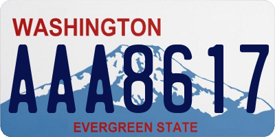 WA license plate AAA8617