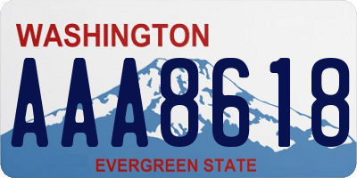 WA license plate AAA8618