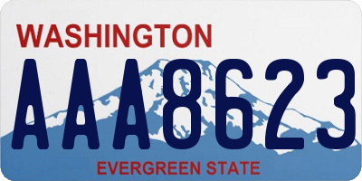 WA license plate AAA8623