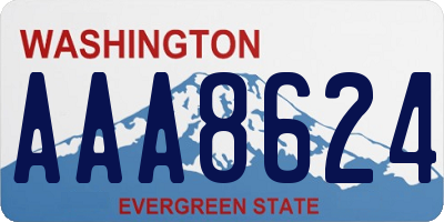 WA license plate AAA8624