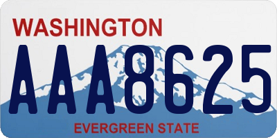 WA license plate AAA8625