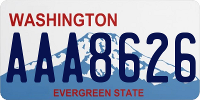 WA license plate AAA8626