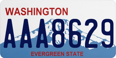 WA license plate AAA8629