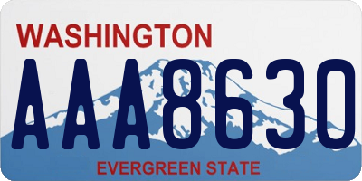 WA license plate AAA8630