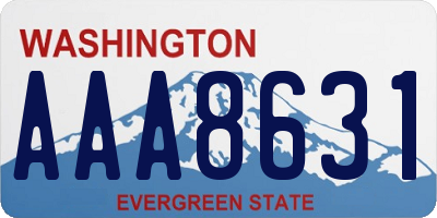 WA license plate AAA8631