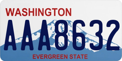 WA license plate AAA8632