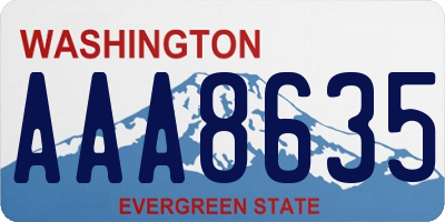 WA license plate AAA8635