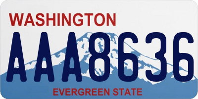 WA license plate AAA8636