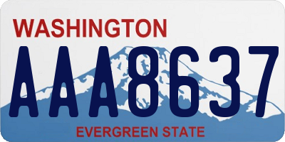 WA license plate AAA8637