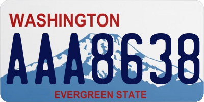 WA license plate AAA8638