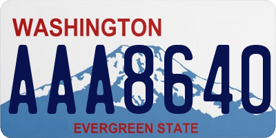 WA license plate AAA8640