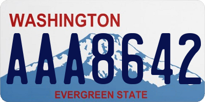 WA license plate AAA8642