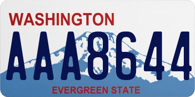 WA license plate AAA8644