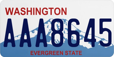 WA license plate AAA8645